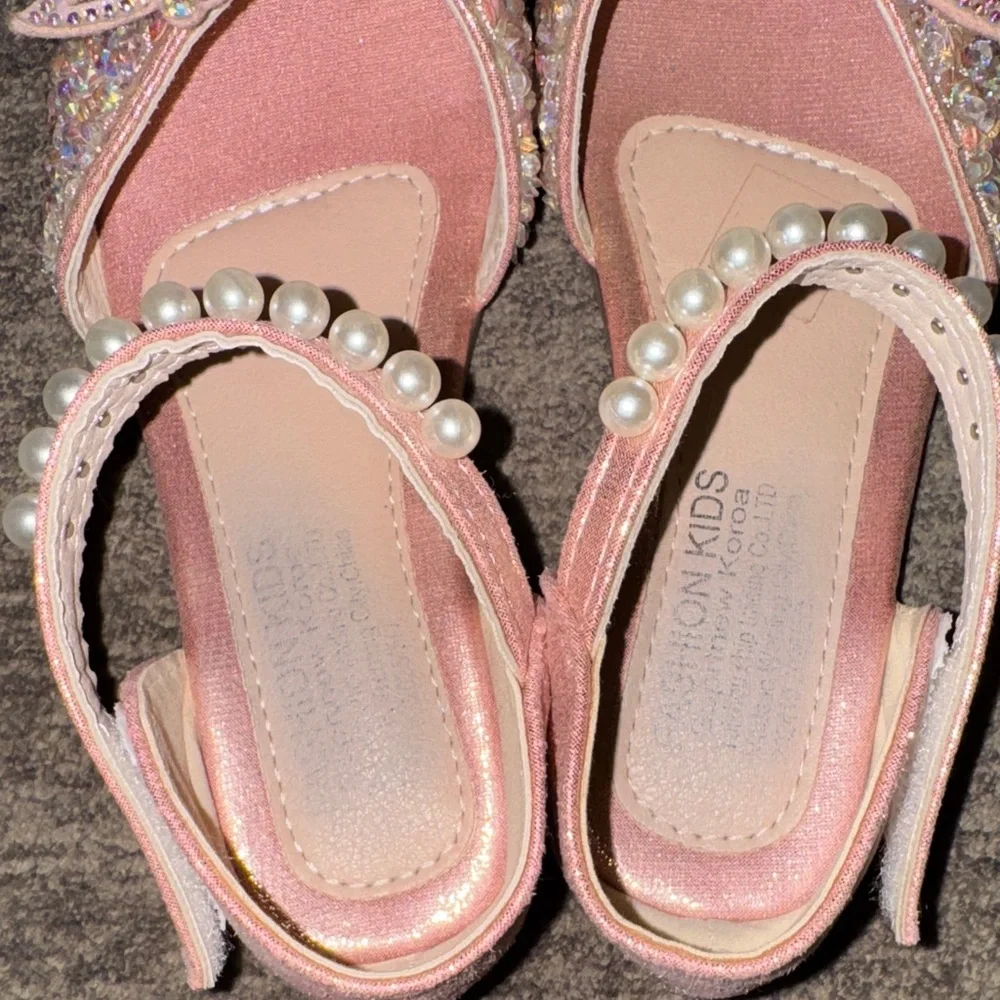 Elegant‎ Pink Butterfly Kids Dress Shoes